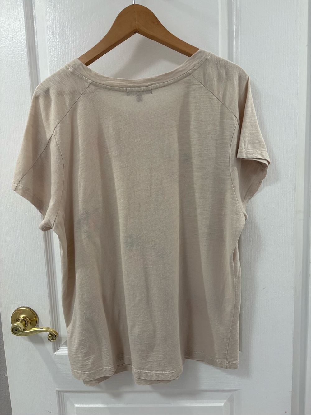 Democracy Beige Short Sleeve Tee with Colorful Fruit Embroidery - Picture 3 of 12